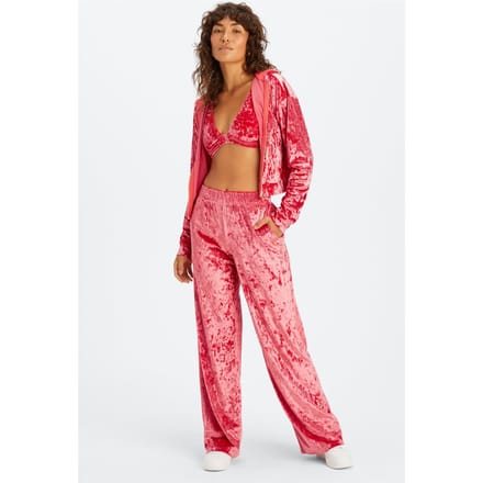 Fabletics Go-to Crushed Velour Wide Leg Pant Strawberry Red Taglia: L REG | Pantaloni da tuta Outlet | Donna | Rosso