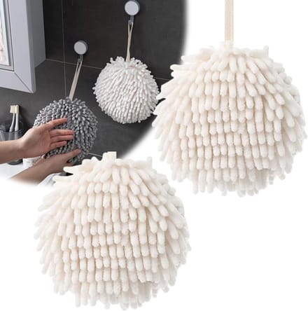 Microvezel Handdoeken - Chenille Doeken - Snel Drogen - Hangend Knoopsgat - 17 x 17 cm - Wit