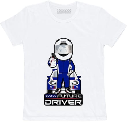Sparco Future Racer Kinderen T-Shirt - Wit — 7-8 jaar