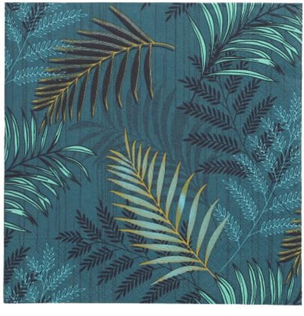 10x 20 Servetten 3-laags 1/4 vouw 33 cm x 33 cm Jungle Leaves