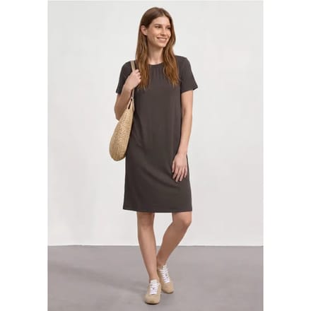 Knielange jersey jurk met ronde hals