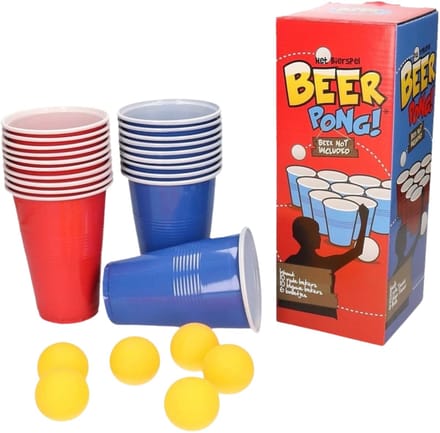 Beer Pong set met red en blue cups - herbruikbare bekers