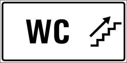 Wc trap omhoog sticker rechts 300 x 150 mm