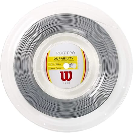 Wilson Poly Pro Rol Snaren 200m-Zilver
