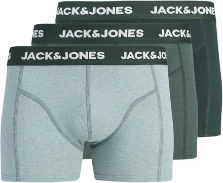 Jack & Jones Heren plus size boxershorts trunks jacfax 3-pack effen melange