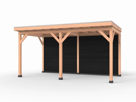 Douglas overkapping, 500 x 250, met achterwand, Westwood Comfort Plus Zwart