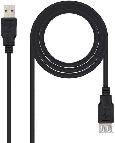 USB 2.0 verlengkabel 3 meter - type A-stekker en A-aansluiting - compatibel met spelconsoles, camera's en printers