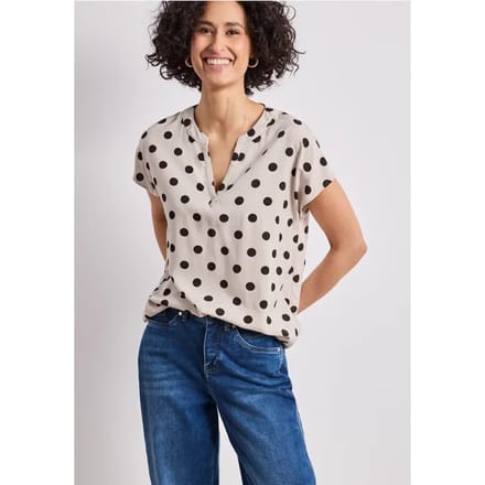 Blouse met losse schouders en gespleten hals