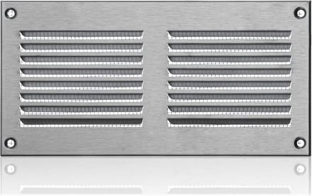 Ventilatierooster 200x100mm Roestvrij Staal met Muggengaas