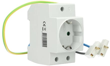 EMAT wandcontactdoos DIN-rail 16A 2,5 modulen randaarde (E10124S) - wandcontactdoos modulair