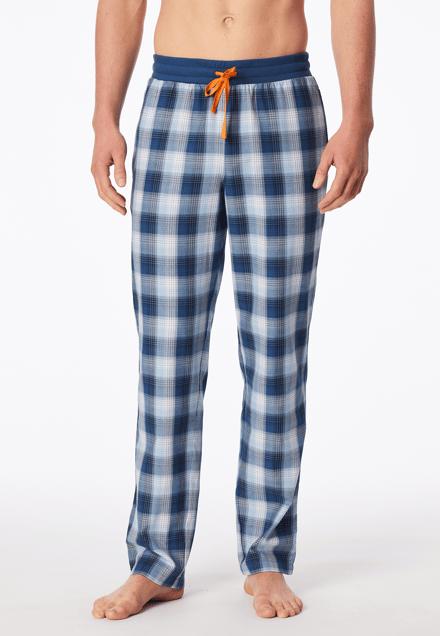 Langere broek van geweven stof, pacific blue geruit - Mix+ Relax 48