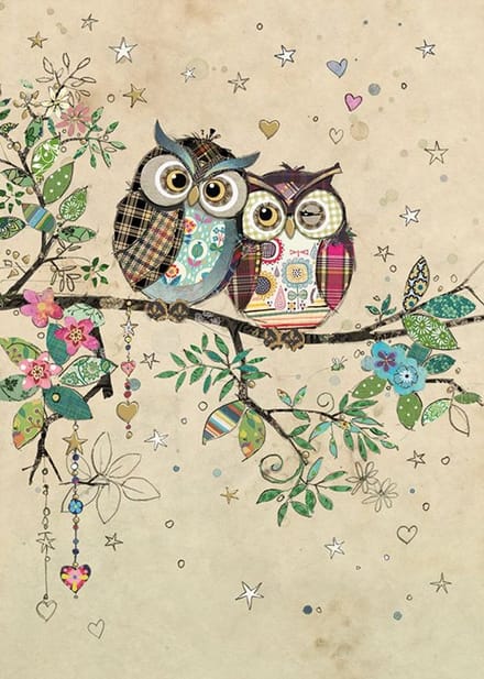 Wenskaart BUGART D183 owl Couple