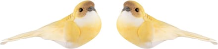 Dekoratief | Clip m/vogeltje, geel, PVC, 9x4x5cm, set van 2 stuks | A240187