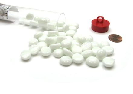 Chessex Glass Gaming Stones - White Opal (40+)