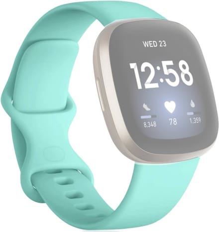 Siliconen bandje - geschikt voor Fitbit Versa 3 / Fitbit Sense - maat S/M - mintgroen