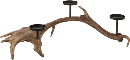 J-Line kaarshouder Antlers - polyresin - bruin - large