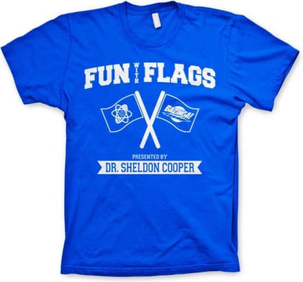 The Big Bang Theory Heren Tshirt -M- Fun With Flags Blauw