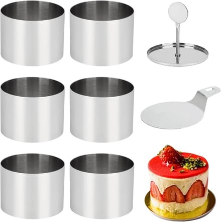 Bakring - Broodbakblik - Taartring - Bakvormen - RVS - Zilver - 6 Stuks