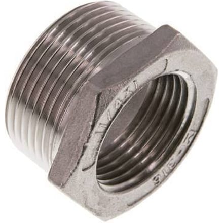 R 1 1/4'' x Rp 1'' M/F RVS Verloopring 16 Bar