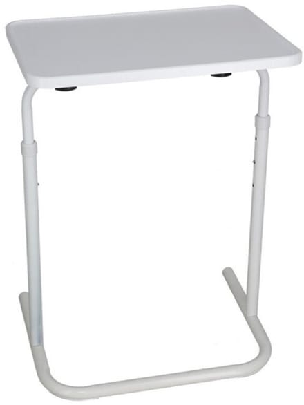 Gerimport Bijzettafel - wit - kunststof - verstelbaar - 48 x 38 cm - klaptafel