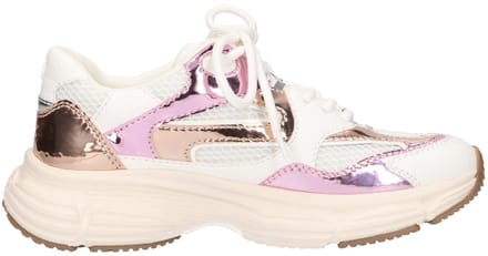 La Strada Sneaker Wit Roze Textiel - Damesschoenen - Maat - 39