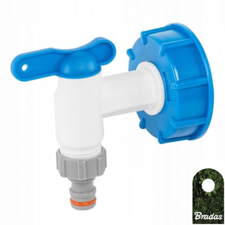 Bradas IBC-adapter S60x6 Set – 3/4" (19 mm) Kraan – Inclusief Snelkoppeling