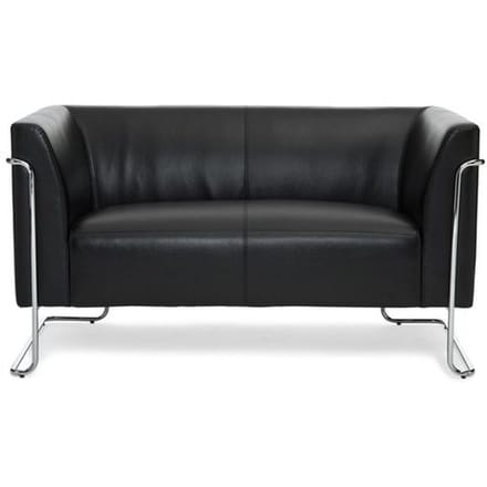 Loungebank CURACAO Kunstleder 2-zitter Zwart hjh OFFICE