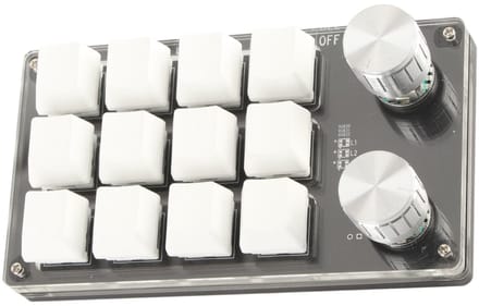 Allecto - Mini 12 Toetsen Mechanisch Toetsenbord - RGB Gaming Toetsenbord - Programmeerbare Macro Toetsen - Wit - Compact en Functioneel - Geschikt...