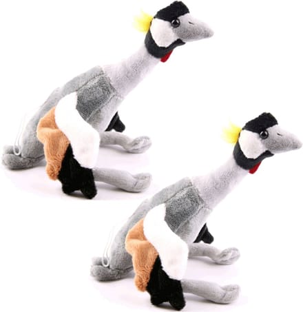 Cornelissen Pluche kraanvogel knuffel - Set van 2x stuks - 30 cm - dieren vogel knuffeldieren - trekvogels