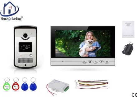 Home-Locking complete deur intercom/videofoon met 1 binnen paneel en elektro box 12VDC voor aansluiting elektrisch slot.DT-2201-1E-1