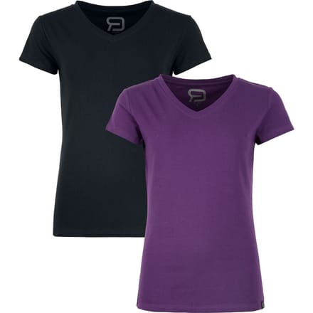 R.E.D. Rock-Engineered Design Zwarte/groene basic tops met knoopsluiting - Dames - XL