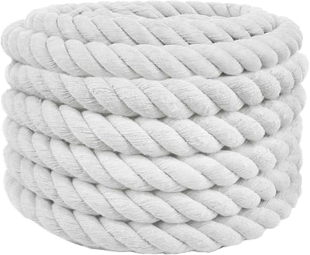 vidaXL - Katoenen - Touw - 36 - mm - 5 - m - Wit - 100% - katoen