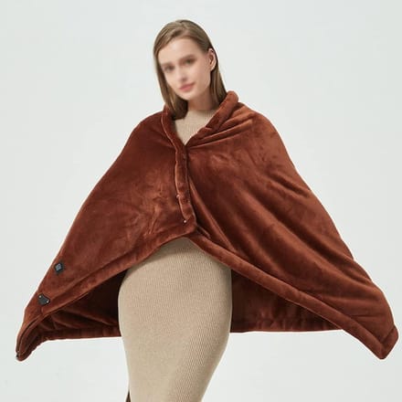 Verwarmde deken - Sjaal wrap - Warm blijven - USB oplaadbaar - 1.4 x 0.8 m - Bruin