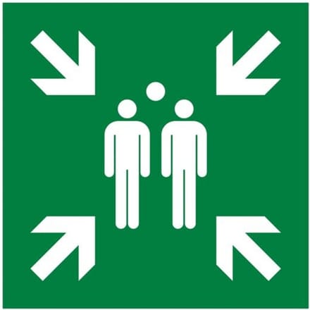 Exacompta Niet-zelfklevend polypropyleen bord Verzamelpunt 30x30 cm - Groen - 67120E