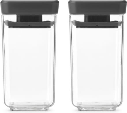 Brabantia Tasty+ Voorraadbussen - Stapelbaar - 2 x 0,15 l - Dark Grey