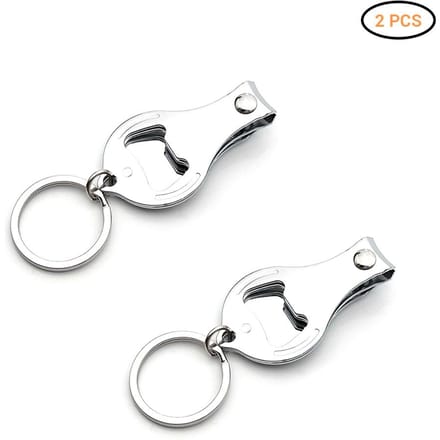 3 in 1 multifunctionele ronde flesopener nagelknipper sleutelhanger white
