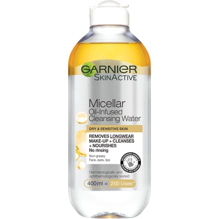 Garnier Micellar Water Oil Infused Facial Cleanser 400ml Duo Pack