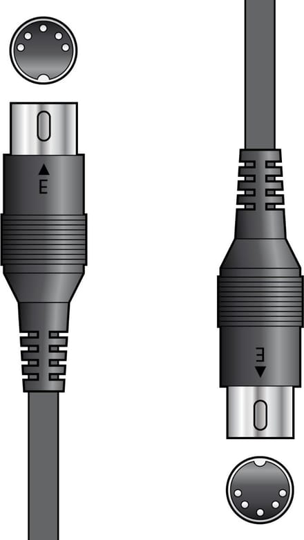 Midi kabel 5-pins Din stekker aan beide zijde 3m