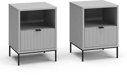 Vicco Eliza Nachtkastje – Set van 2 Grijs