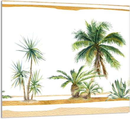 TMK ArtDeko - Snijplank - Glas - Palmy - 65x60 cm