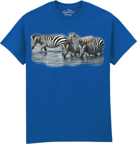 Zebra Water Hole The Coloured House T-shirt S