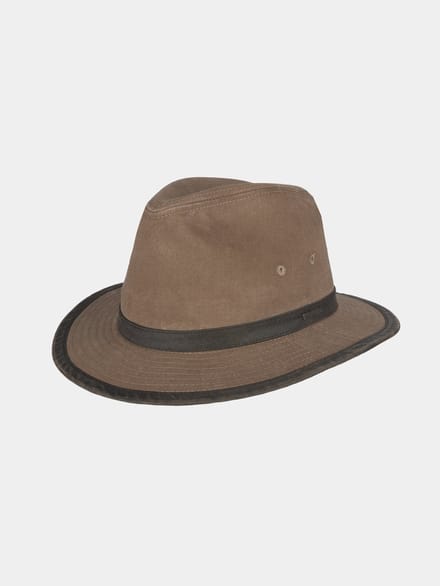 Donoven - Katoenen fedora hoed - Bruin