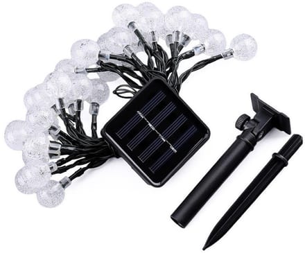 Zonne-energielichtstring - Kristallen Bollen - 50 LEDs - 8 Lichteffecten - Voor Tuin en Terras