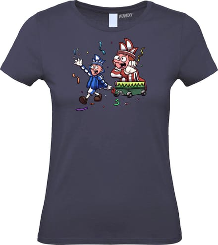Dames T-shirt Carnavalsoptocht | Carnaval | Carnavalskleding Dames Heren | Navy | maat M