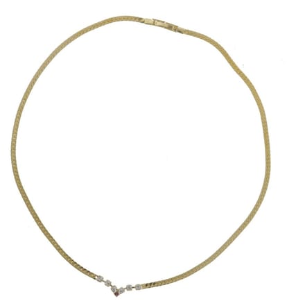 Behave - Ketting dames - Minimalistisch - Goud kleur - Steentjes - 44 cm
