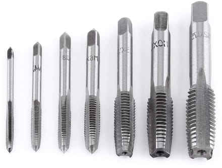 Set van 7 HSS Metrische Schroefdraad Taps en Boorbits voor Precisiewerk en Metaalbewerking
