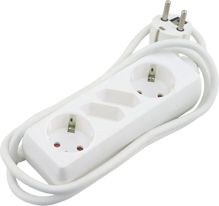 Q-Link stekkerdoos - 2 x euro/2 x randaarde - 3 x 1.5 mmÂ² - 1.5 m - wit