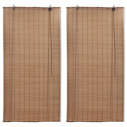 vidaXL - Rolgordijnen - 2 - st - 120x220 - cm - bamboe - bruin