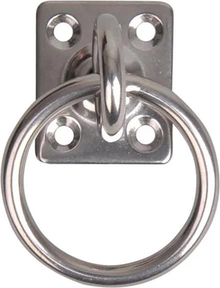 ProPlus Dekoog met Wartel en Ring - 33 x 38 x 6 mm - RVS Aisi 316 - 4 Gaats