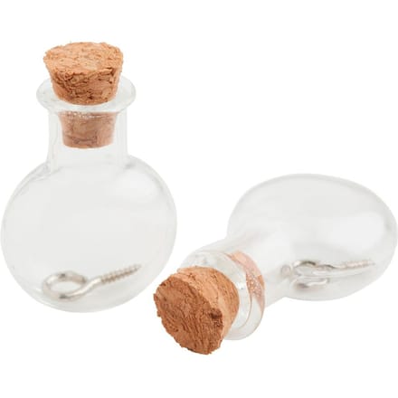 Decoratieve hanger Glazen fles - Rond, plat
